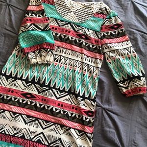 Fun print size xs smock dress